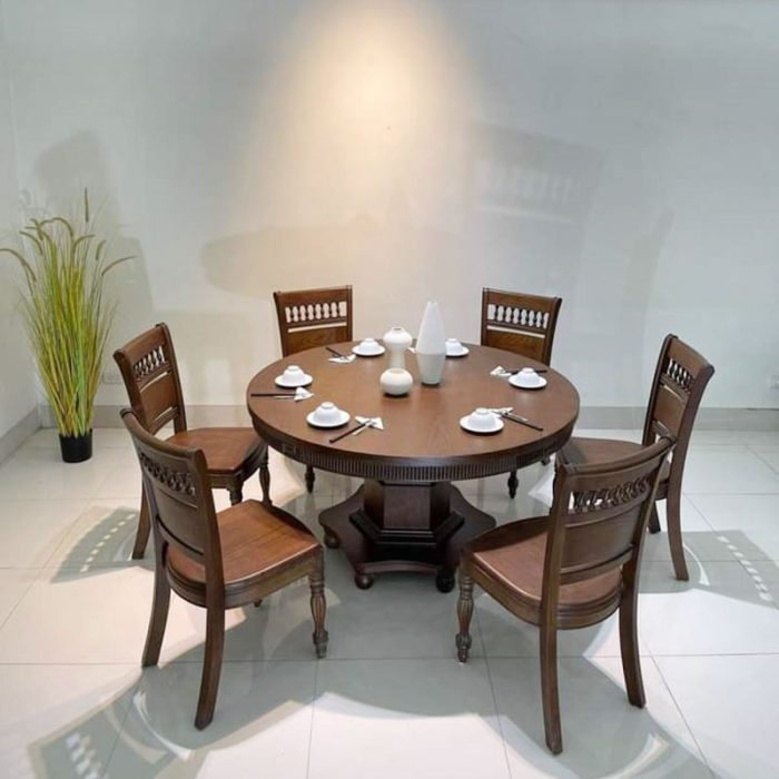 Bộ bàn ăn tròn gỗ tự nhiên