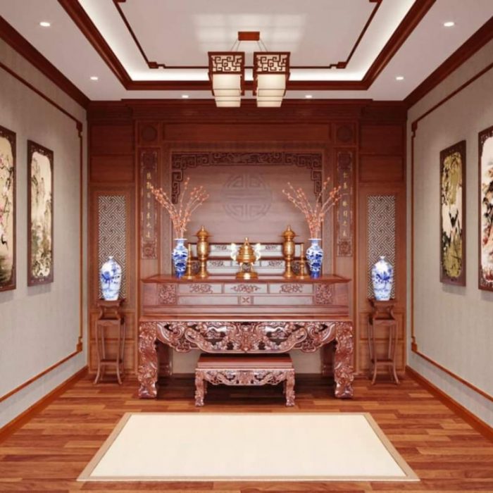 Nội thất phòng thờ gỗ tự nhiên